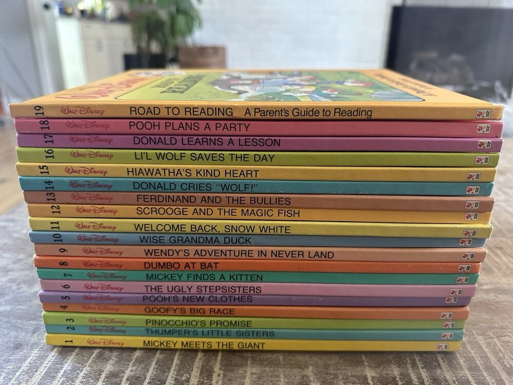 1986 Walt Disney Fun To Read Library Set 1-19 Great Condition HC Vintage